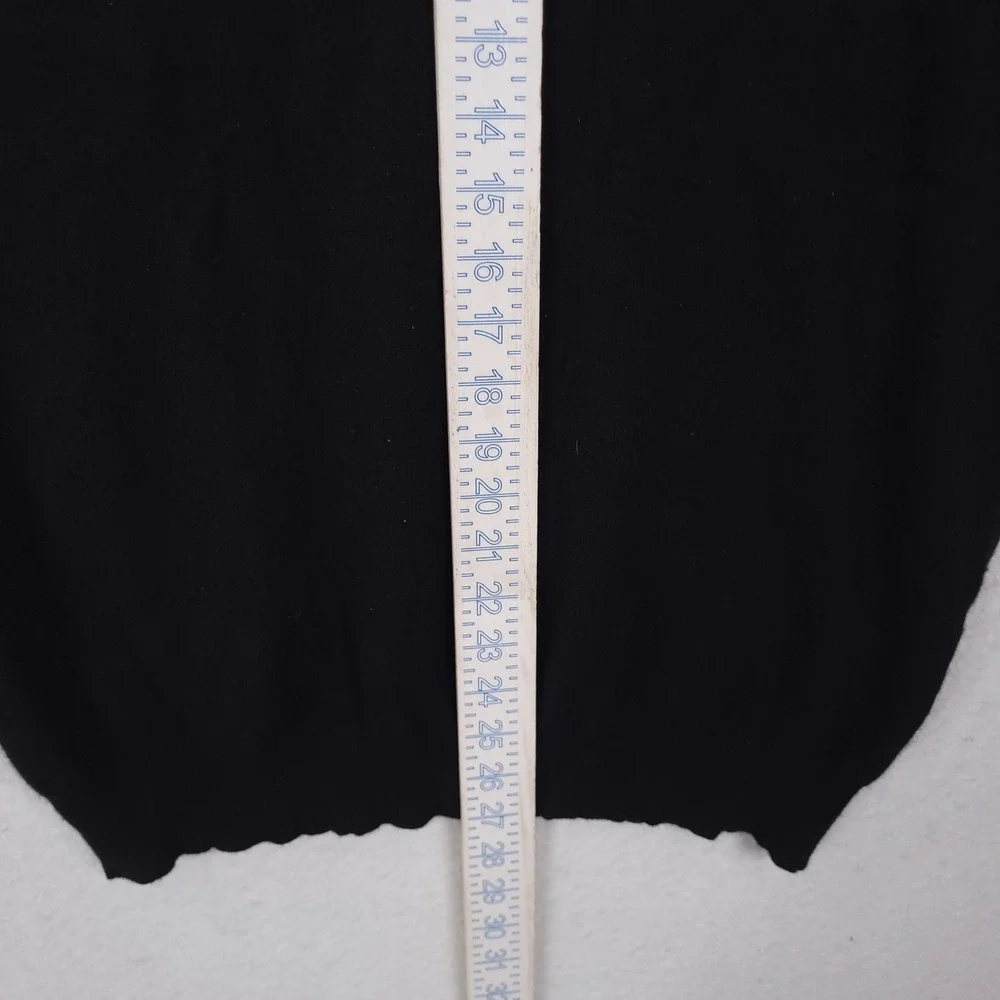 Impermeable Platinum Sweater Vest Mens L Black 2 Ply Cashmere V-Neck Luxury